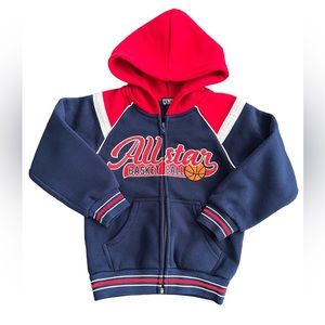UNIK Zip Up Hoodie Blue and Red Size 4
